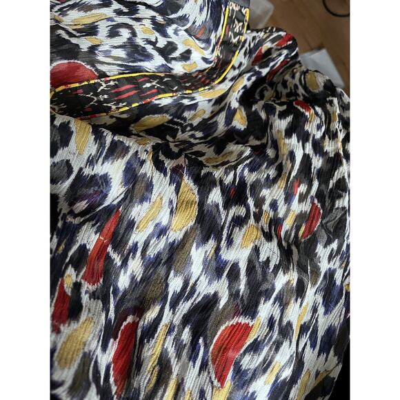 Isabel Marant Blouse Pilay Multi Printed Silk Sheer SZ 36/ US SM Long Sleeve Top - Picture 10 of 15